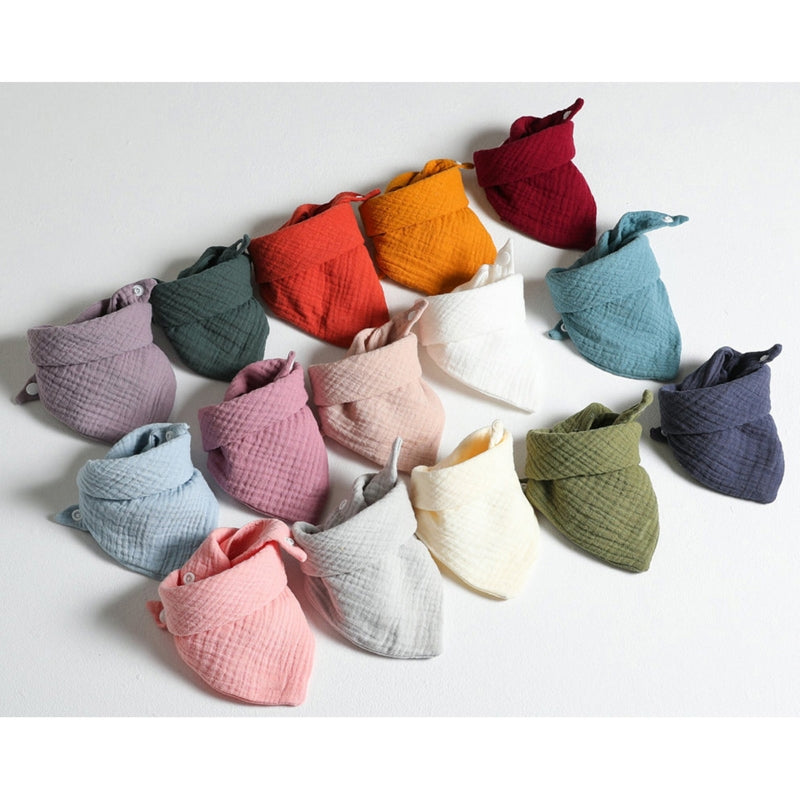 5 Pcs Baby Feeding Drool Bibs | Soft Cotton Bandana Bibs