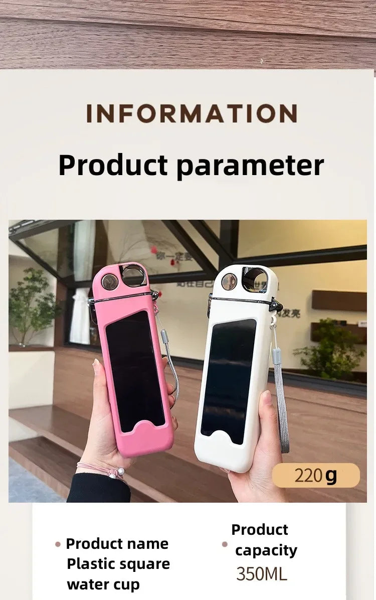 Cute Portable Plastic Straw Water Bottle | Eco-Friendly Design