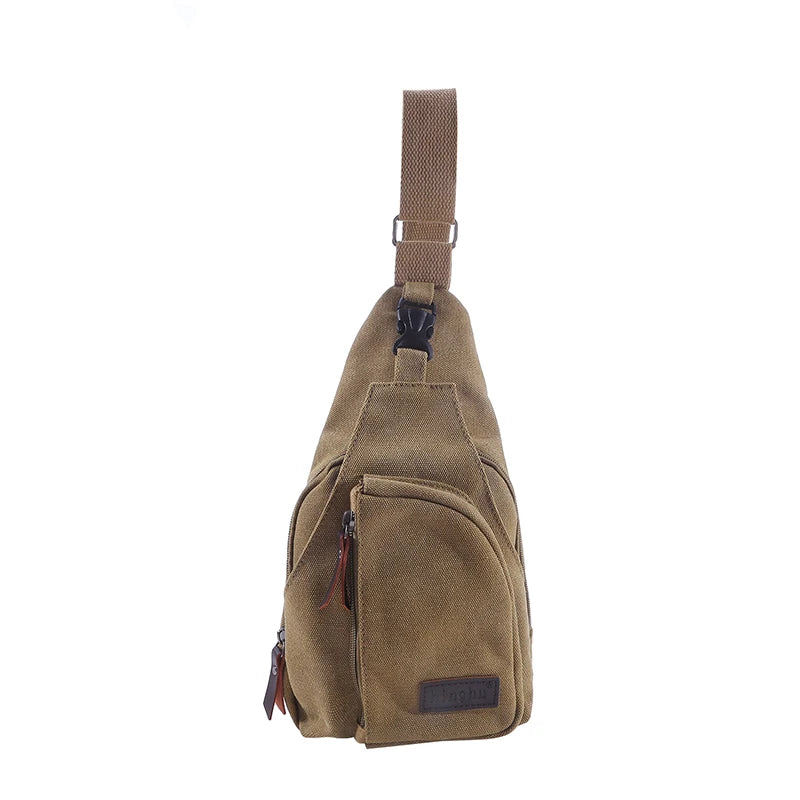Men's Vintage Canvas Satchel Shoulder Sling Pack | Versatile Outdoor Bag