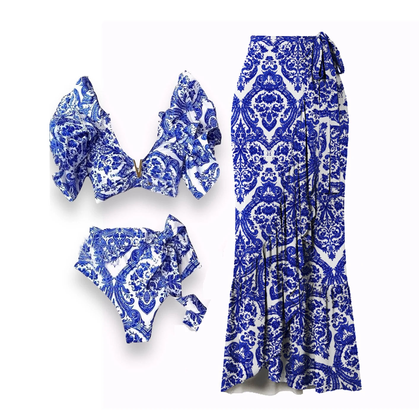 Floral Ruffle Bikini Set | Stylish & Sexy Beach Swimwear