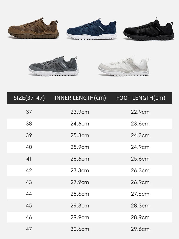 Breathable Wide Toe Walking Shoes | Non-Slip Outdoor Sneakers