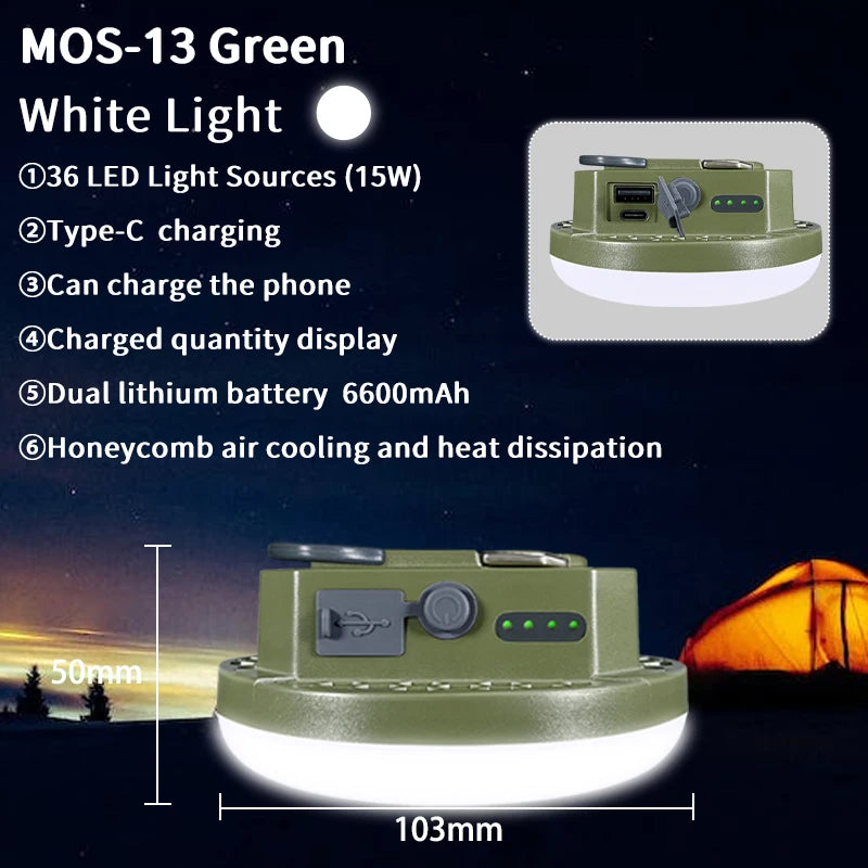 9900mAh Rechargeable Camping Lantern & Flashlight | Bright & Versatile