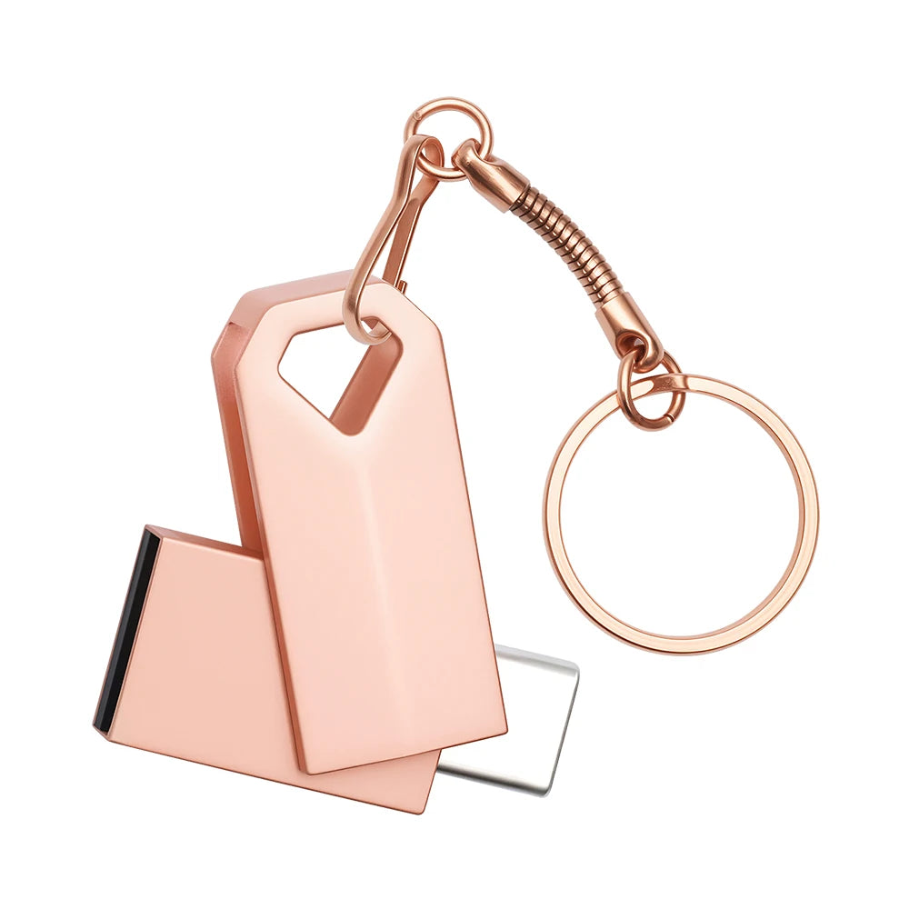 2-in-1 Mini Type C Metal USB Flash Drive | Creative Gift Options