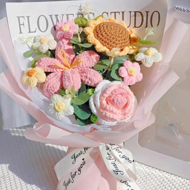 Handmade Crochet Flower Bouquet | Eternal Plush Home Decor
