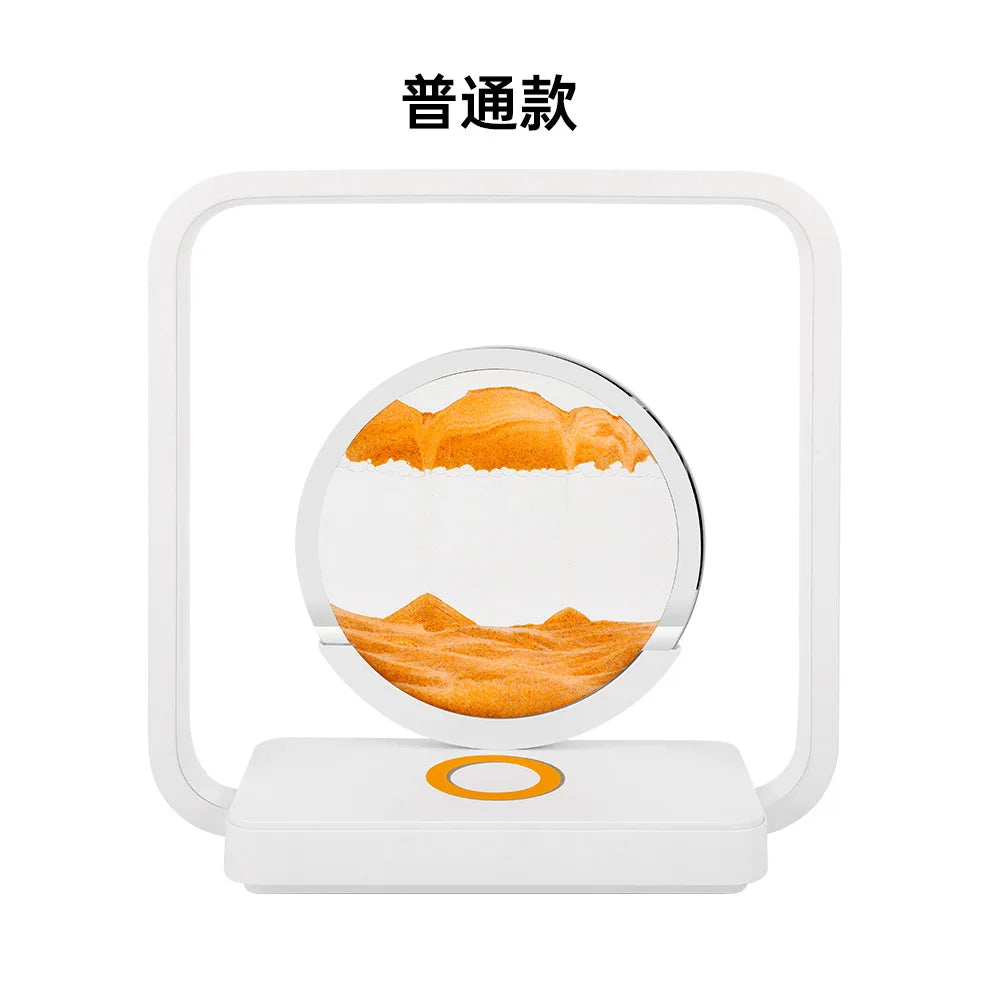 Flowing Sand Wireless Charging Desk Lamp | Modern Night Light