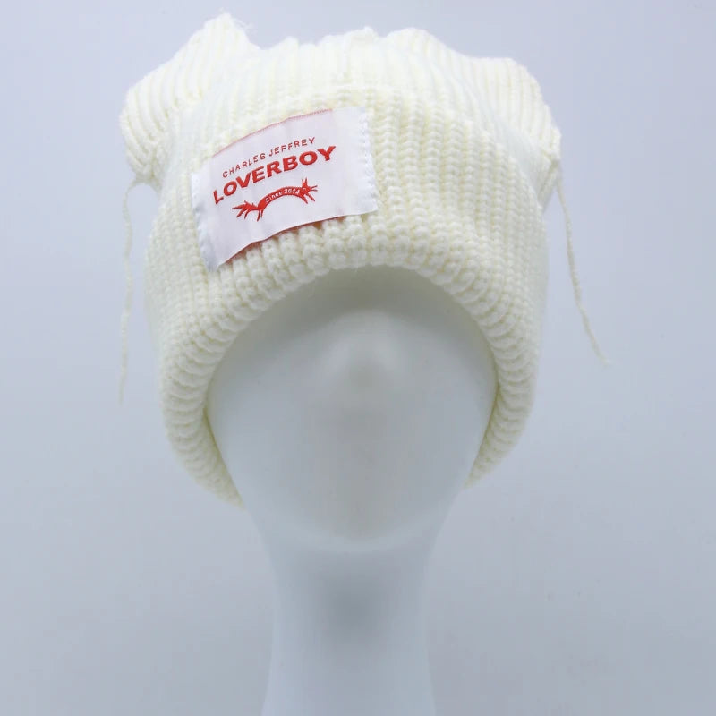 Unisex Long Fox Ears Knitted Beanie | Y2K Bunny Rabbit Hat