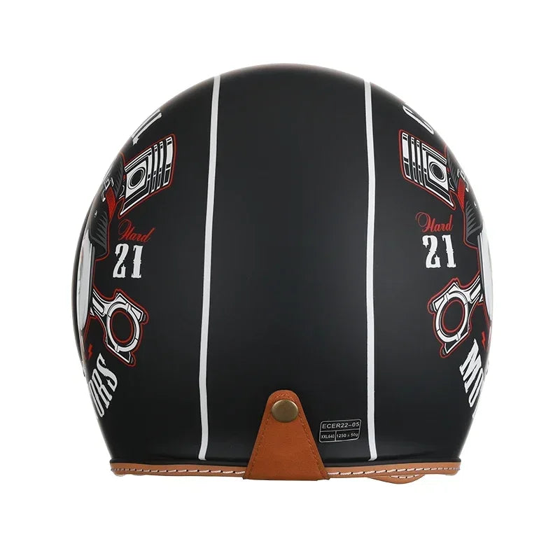 Lightweight Retro Open Face Motorcycle Helmet for Men & Women