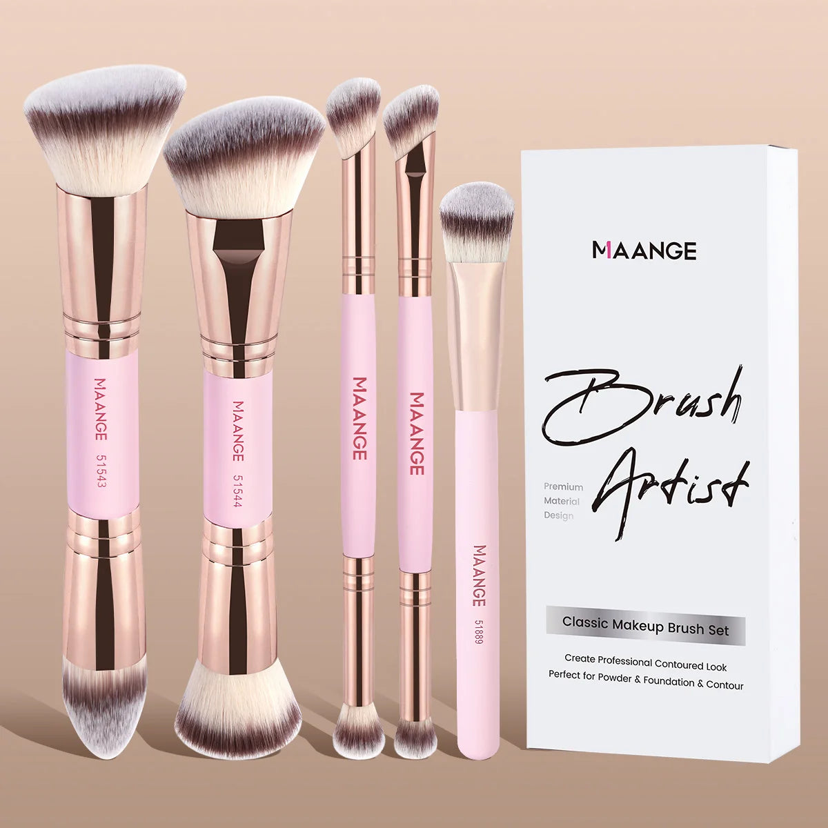 5pcs Makeup Brush Set | Essential Brushes for Stunning Beauty Looks