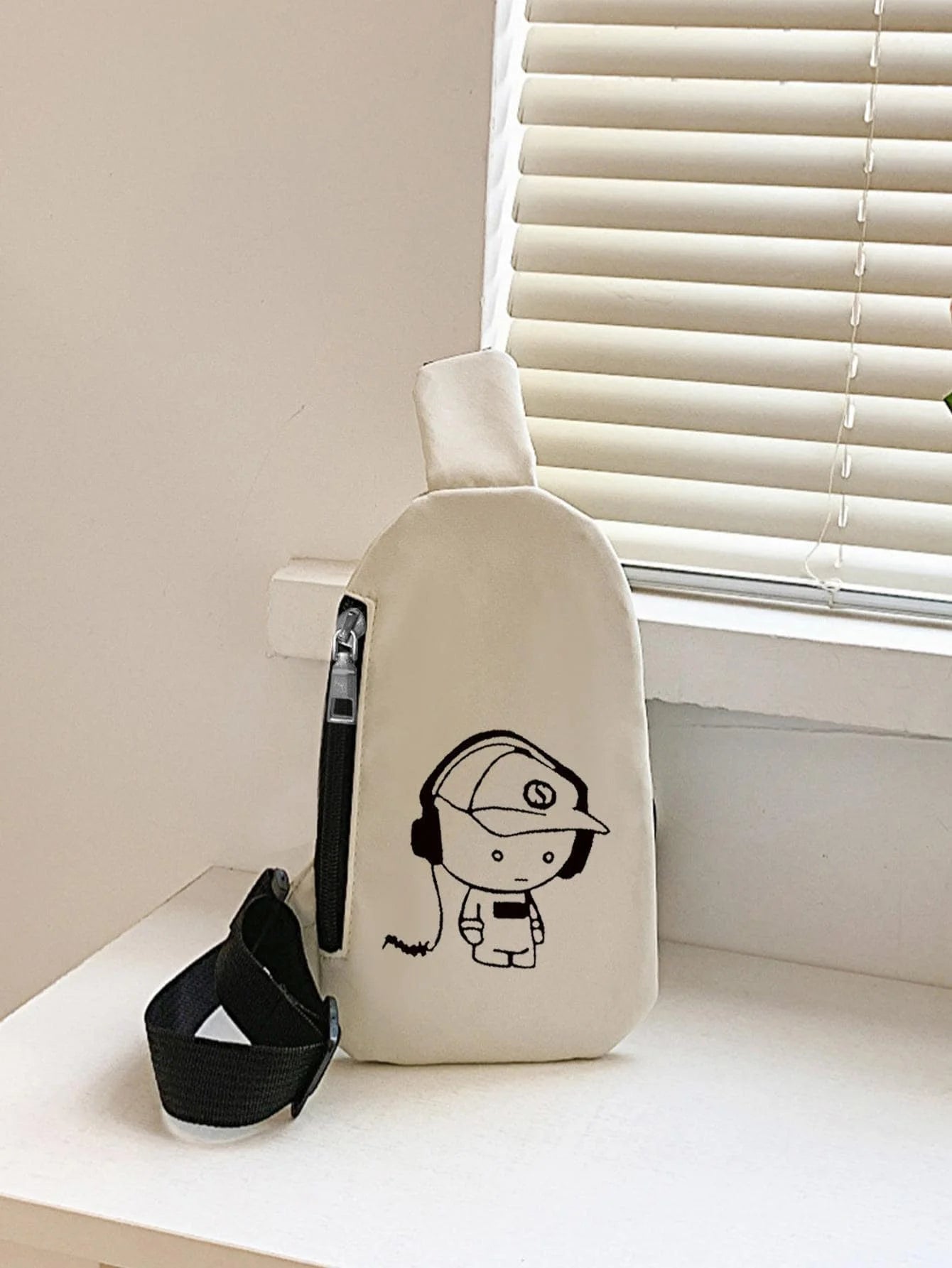 Cute Cartoon Music Boy Printed Chest Bag | Large Capacity