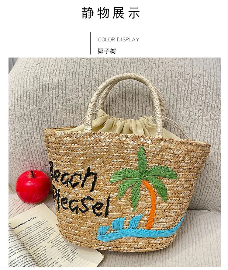 Casual Sweet Tote Bags | Perfect Straw Embroidery Shoulder Bag