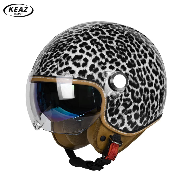 3/4 Open Face Motorcycle Helmet with Dual Sun Visor for All Riders