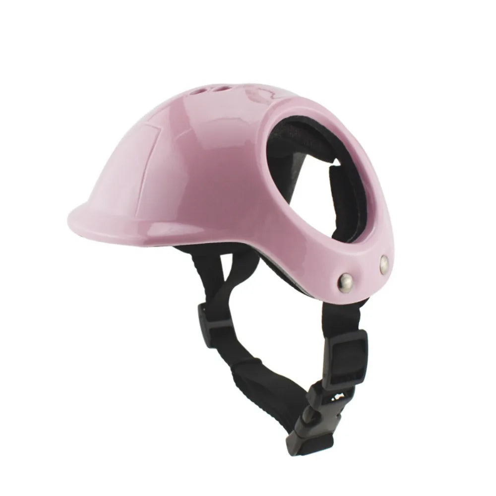 Adjustable Plastic Pet Dog Helmet | Safety Headgear for Pets