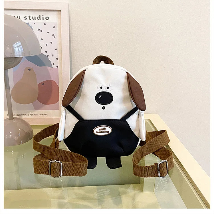 Cute Cartoon Dog Mini Backpack | Adjustable Canvas Travel Bag