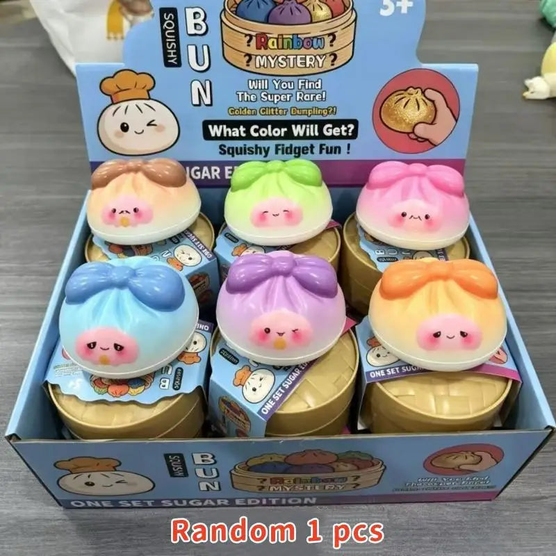Stress-Relieving Dumpling Squishy Toys Colorfully Designed Slow Rising for All Ages