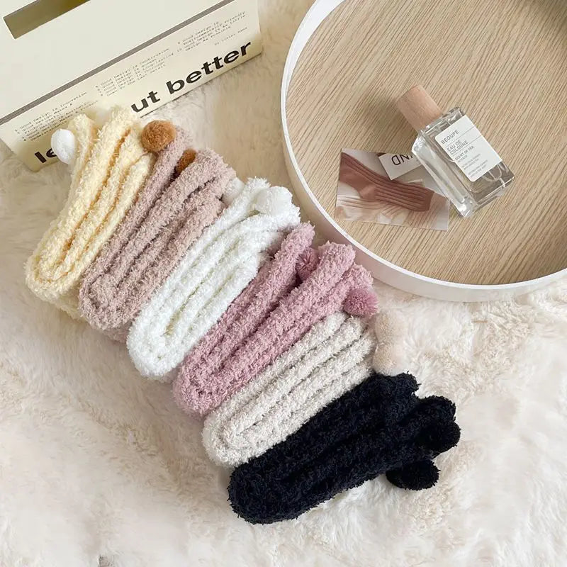 Cute Women's Winter Fluffy Socks | Cozy Fuzzy Animal Crew Socks