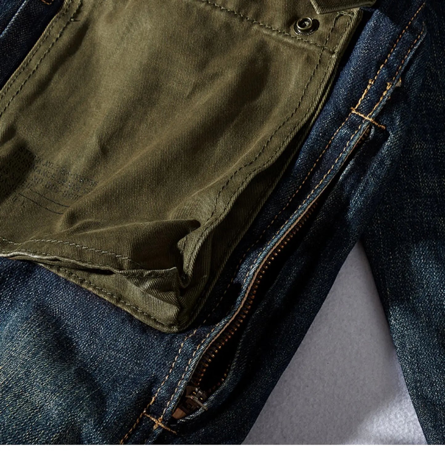 Men's Retro Patchwork Denim Jacket | Casual Heavyweight Outerwear
