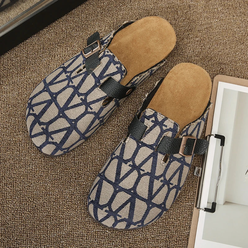 Four Seasons Classic Cork Closed Toe Shoes Versatile Soft Sole Unisex Outdoor Beach Casual Comfort Daily Slippers