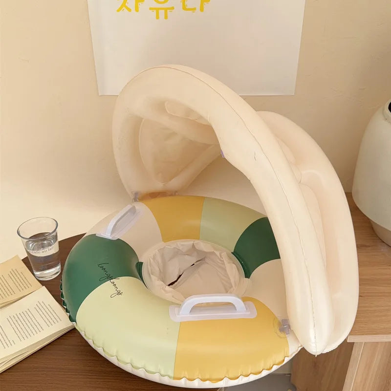 Baby Swimming Ring with Sunshade | Safe Toddler Pool Float