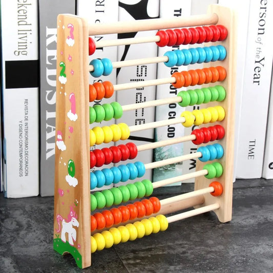 Ábaco Educativo de Madera Colorido para Niños | Herramienta de Aprendizaje de Matemáticas