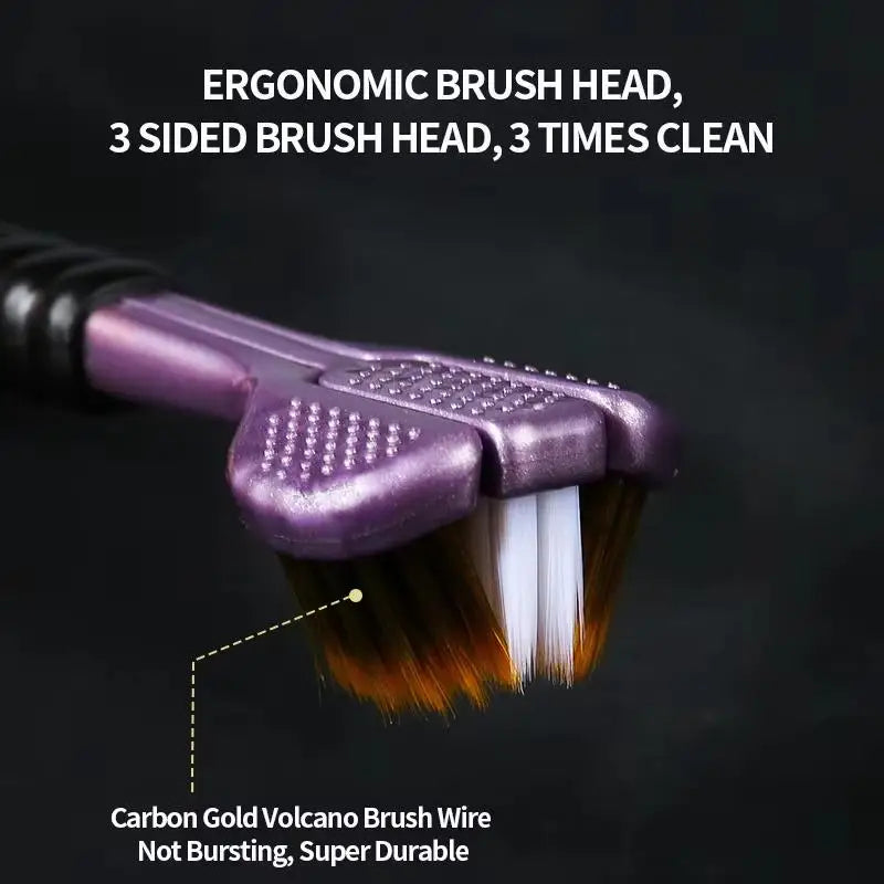 New 1PCS/2PCS/4PCS/8PC Three Sided Soft Bristled Toothbrush Adult Household Cleaning Gingival Protection Advanced Toothbrush