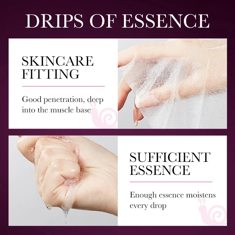 5pcs Snail Collagen Face Masks | Firming & Hydrating Skin Care