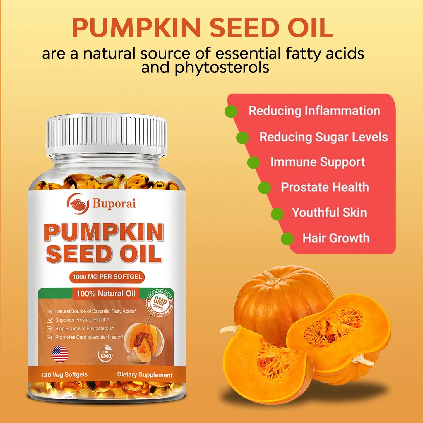Pumpkin Seed Oil for Hair Growth & Prostate Health | Essential Support