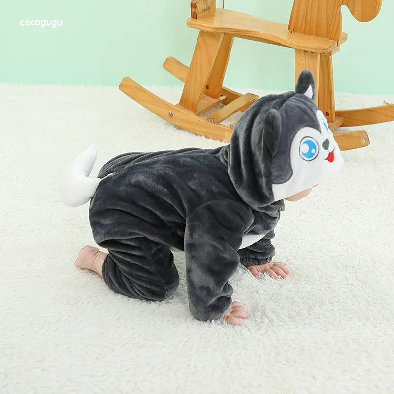 Cute Flannel Baby Romper | Cozy Hooded Pajama for Newborns