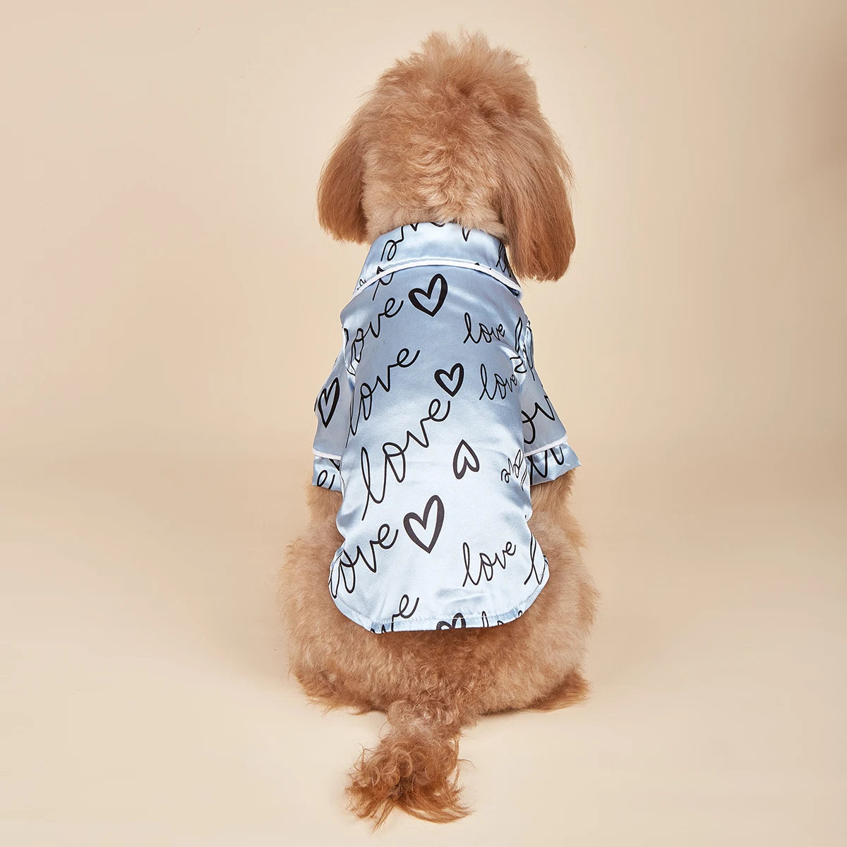 Soft Dog Heart Pattern Shirts | Comfortable Pet Pajamas for Small Dogs