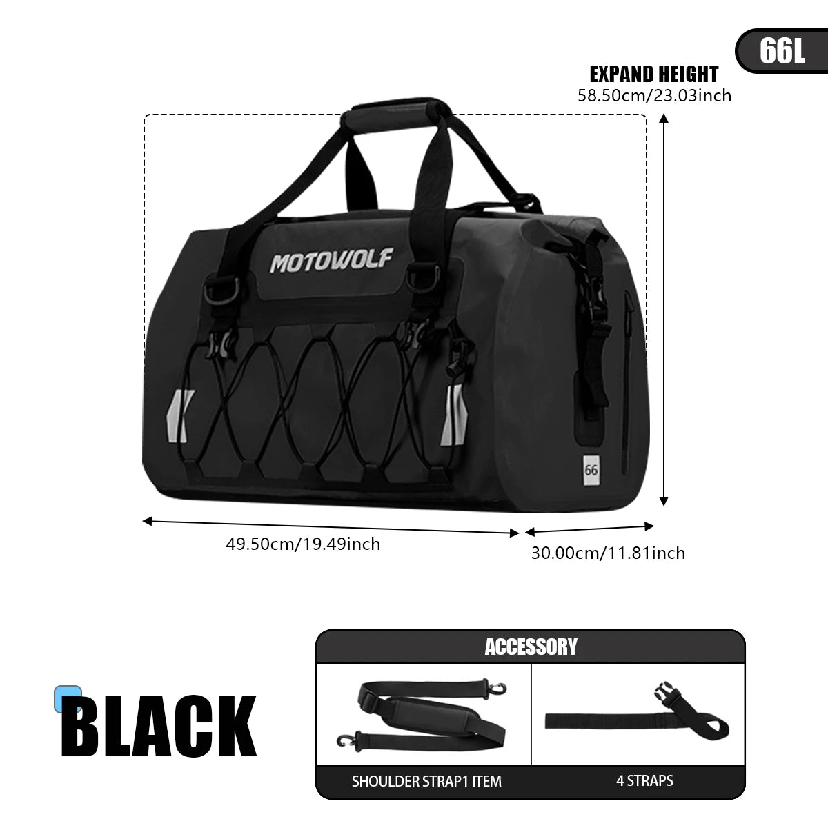 Waterproof Motorcycle Rear Seat Bag | Versatile Travel Duffel Bag