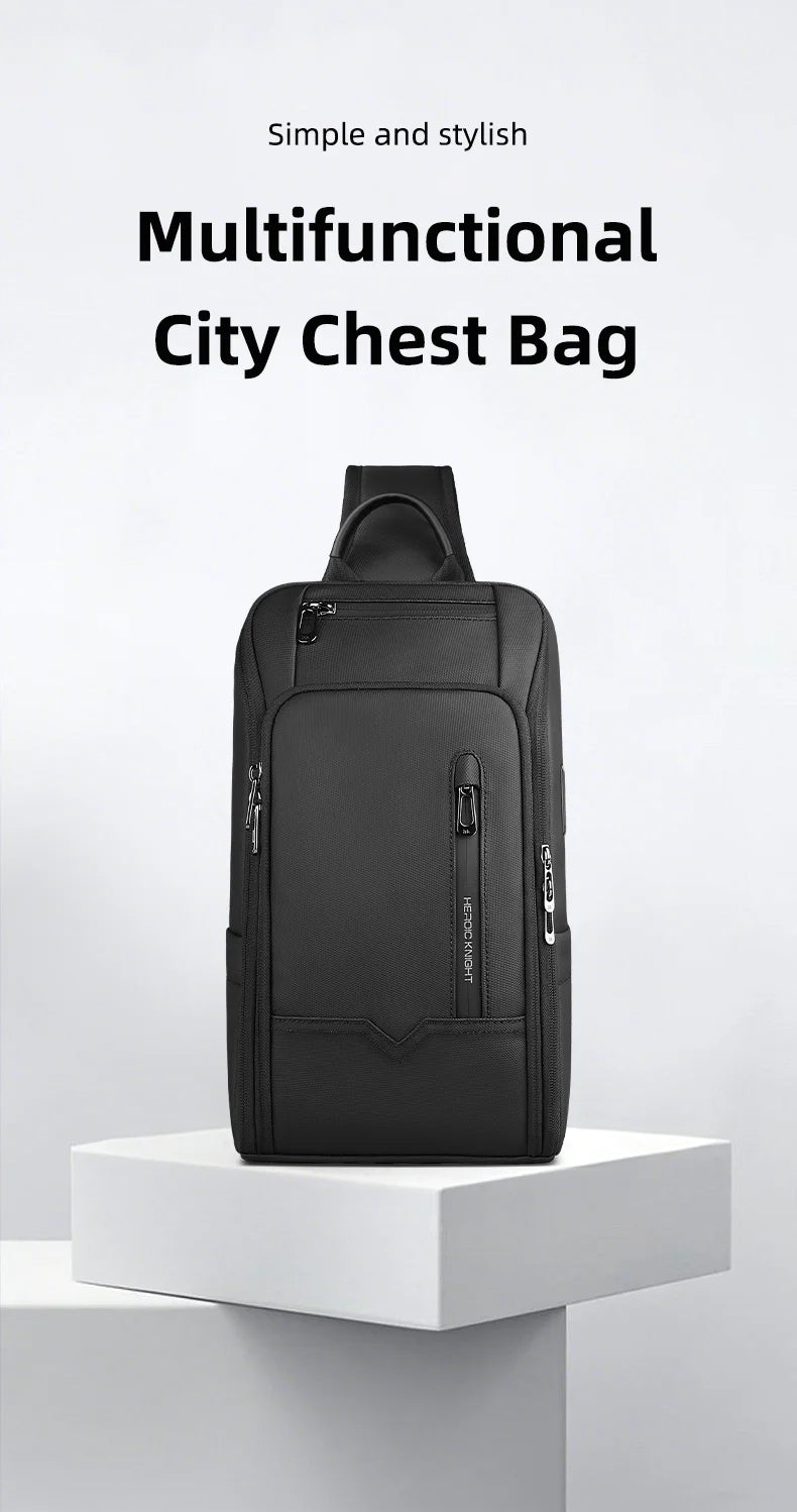 Men's Waterproof Anti-Theft Shoulder Sling Bag | Multi-Pocket Crossbody