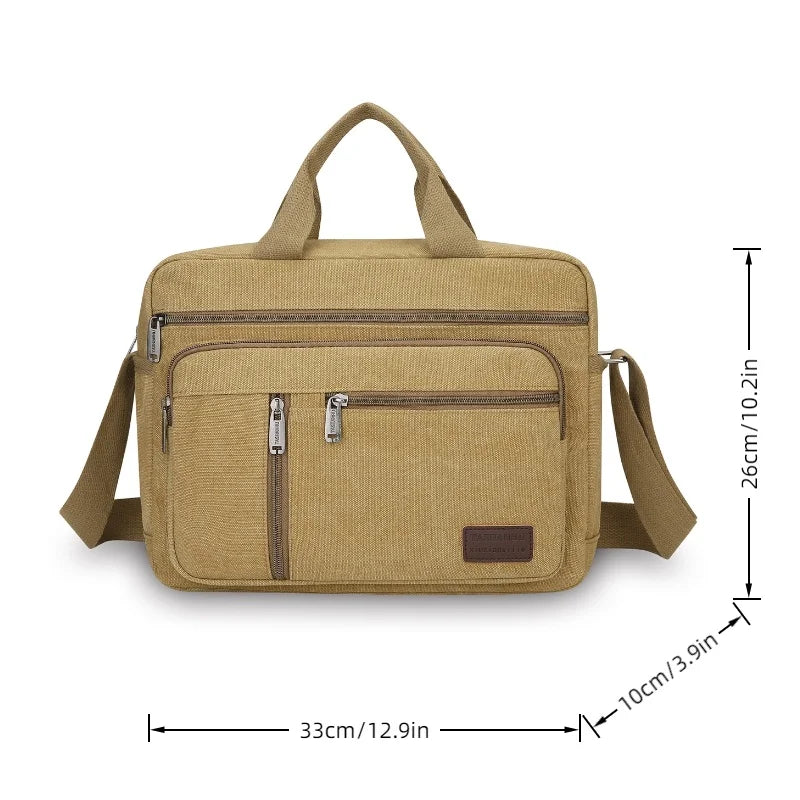 Men's Casual Canvas Shoulder Bag | Lightweight Crossbody Tote