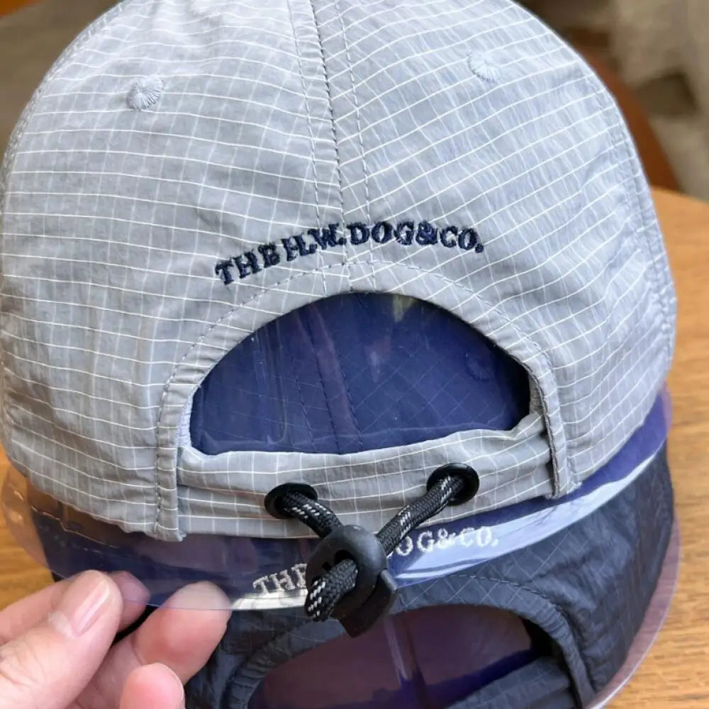 Korean Plaid Mesh Baseball Cap | Quick Dry Unisex Outdoor Hat