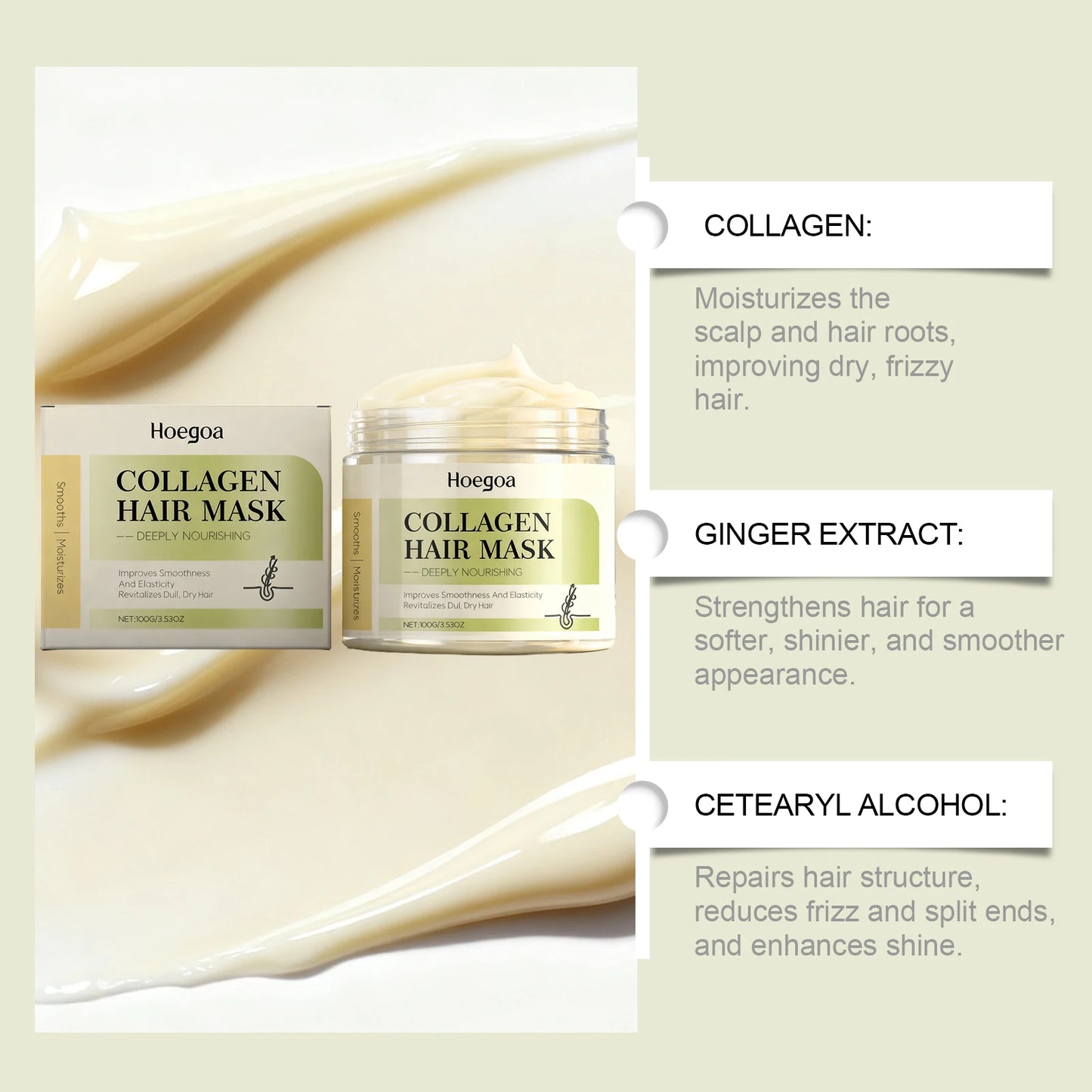 Collagen Ginger Hair Mask for Frizz Control & Deep Conditioning
