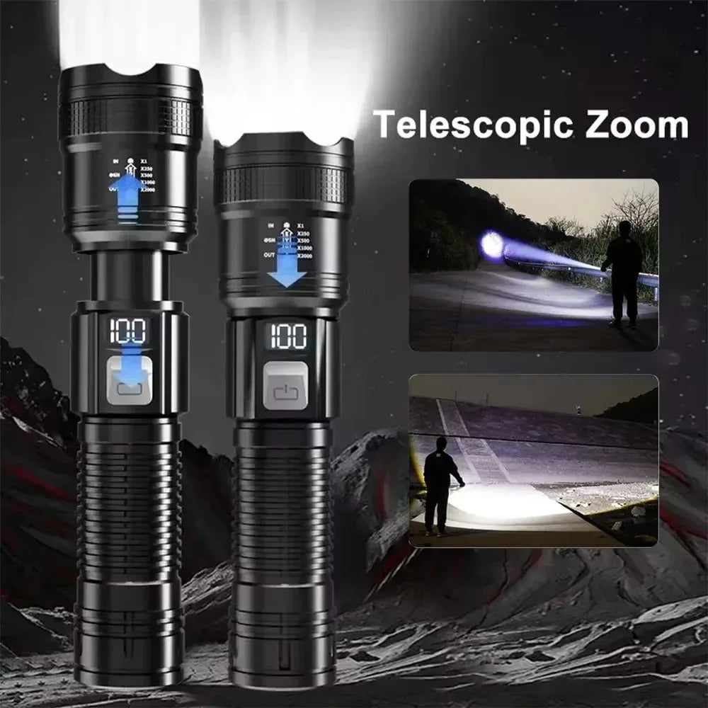 High Power USB Rechargeable LED Flashlight | Waterproof Tactical Torch