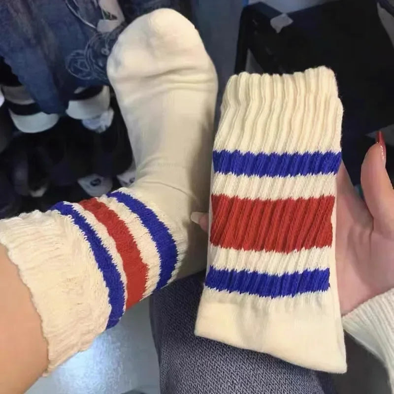 Men's Vintage Letter Medium Tube Socks | Thick Sports Comfort
