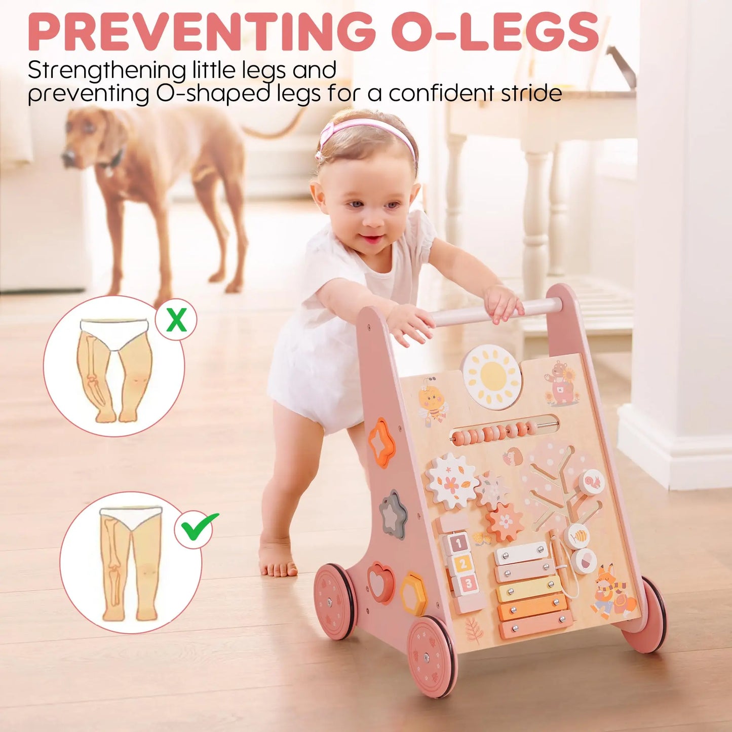 Wooden Baby Walker with Activity Center | Engaging Montessori Toy