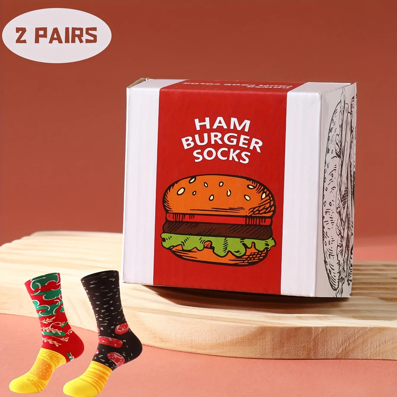 Colorful Halloween Burger Socks for Men and Women | Fun & Cozy