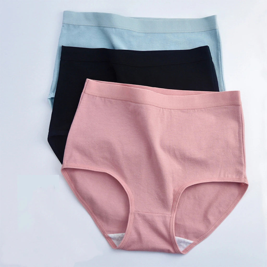 Plus Size High Waist Cotton Briefs for Women | Breathable Comfort