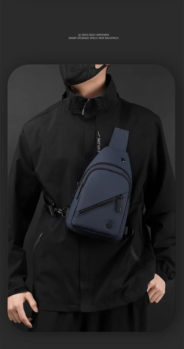 Lightweight Men's Chest Bag | Versatile Nylon Crossbody Sling