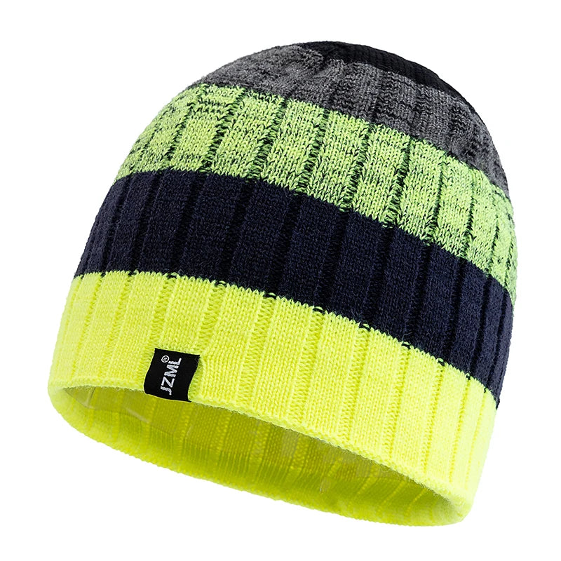 Unisex Colorful Stripes Winter Beanie | Warm Knit Ski Cap