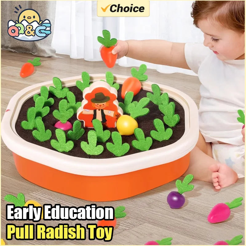 Children's Pull Radish Toy | Engaging Carrot Harvest Learning Game