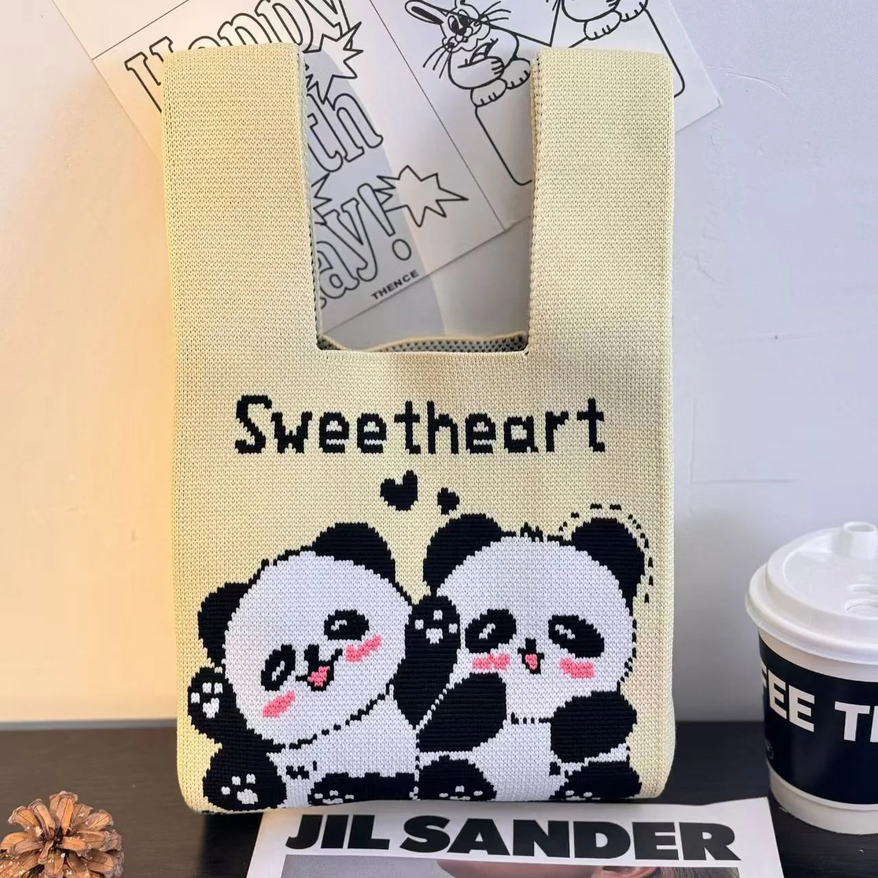 Handmade Mini Knitted Tote Bags | Portable Spring Summer Handbags