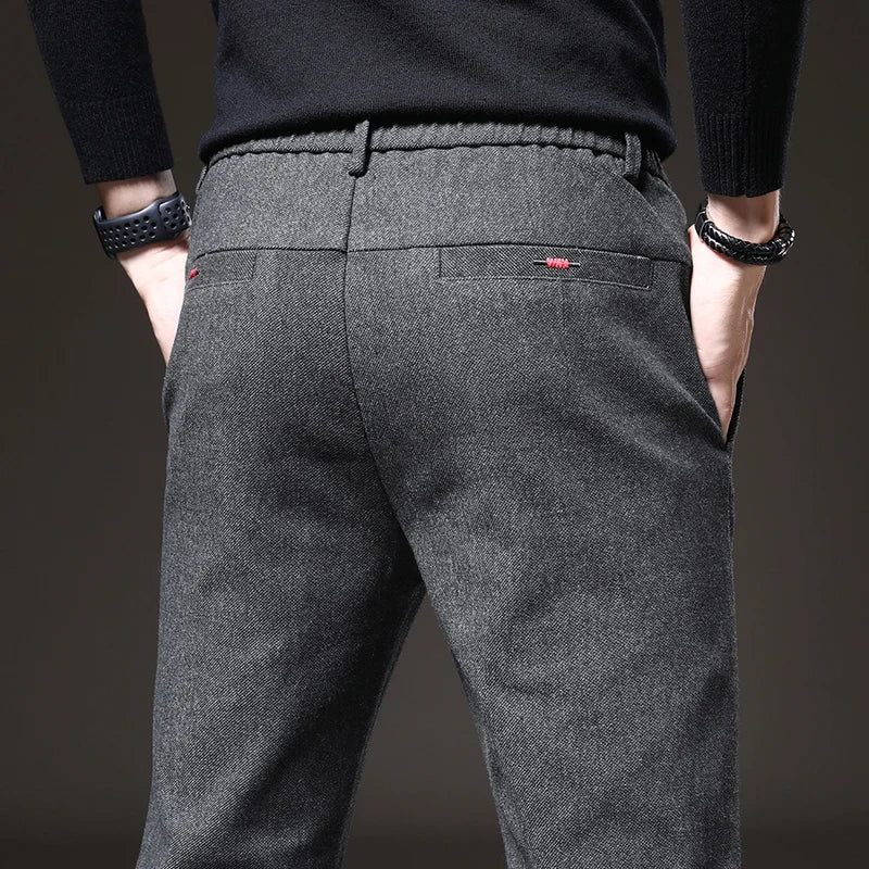 Thick Men's Casual Pants for Autumn Winter | Stylish Comfort