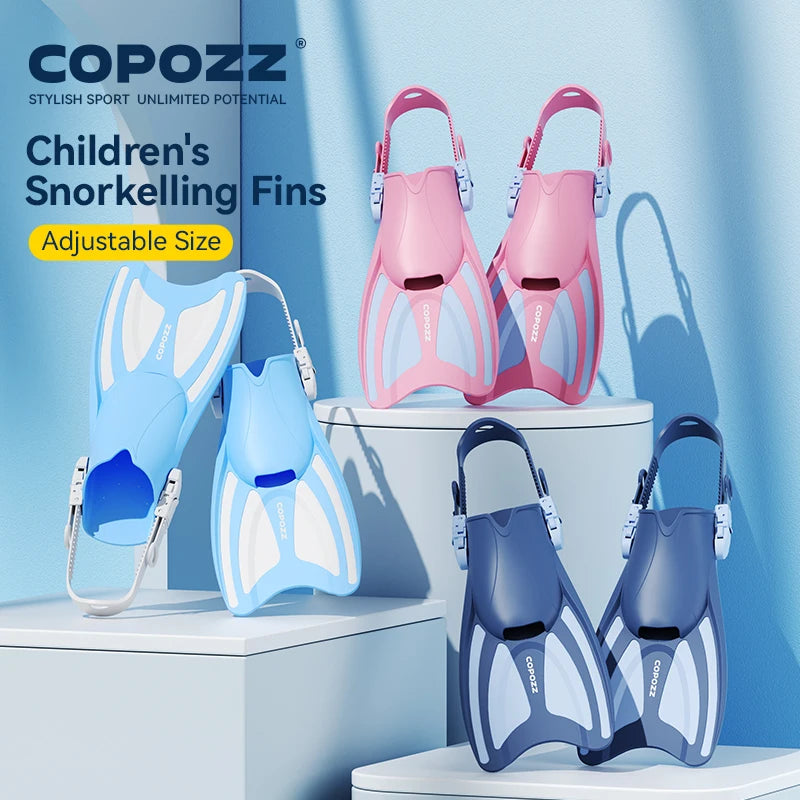 Adjustable Length Snorkel Fins for Kids | Diving Fins for Water Fun