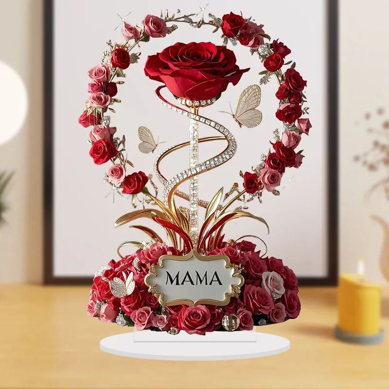 8-inch Flat Acrylic Rose Stand | Perfect Gift for Mom