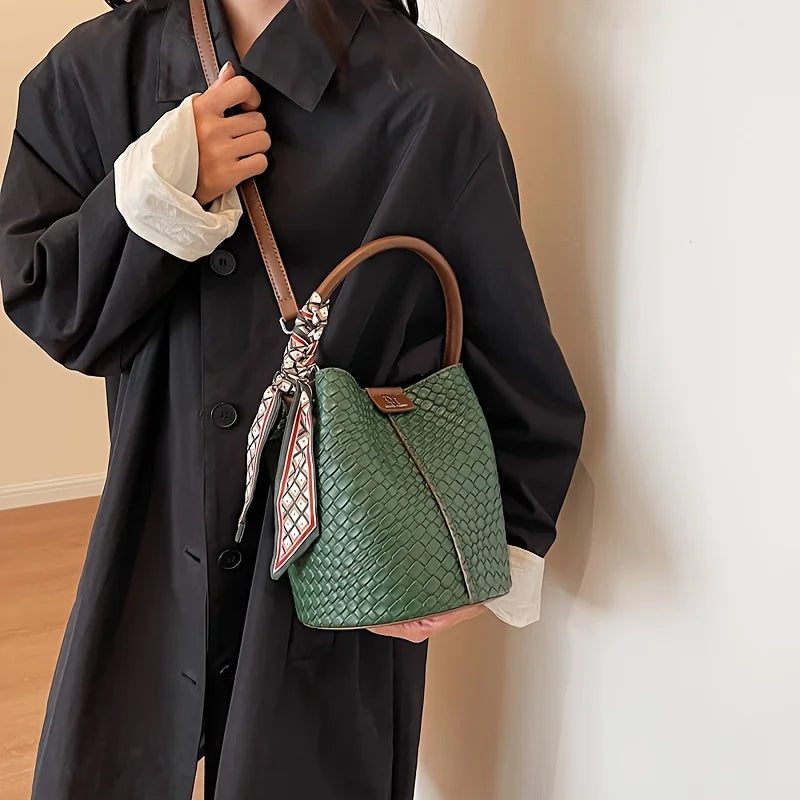 Bolso de cubo chic para mujer | Bolso de mano tejido de moda para cada ocasión