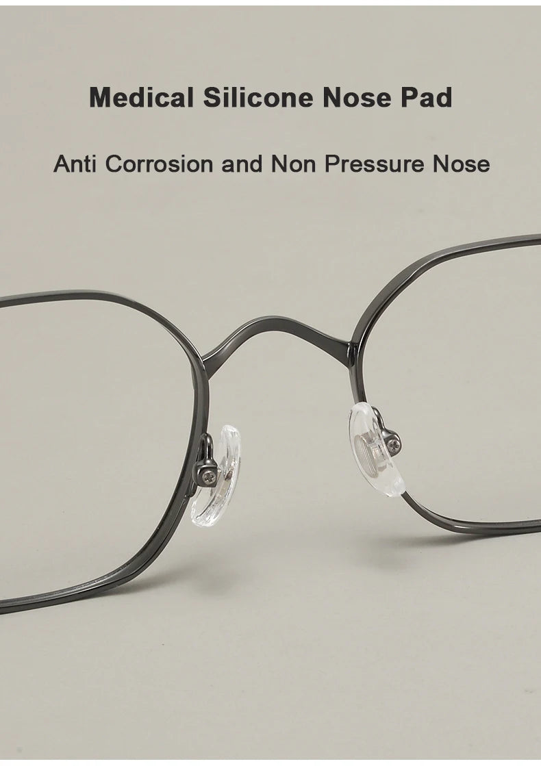Luxury Retro Polygon Eyeglasses | Ultra-Light Pure Titanium Frames
