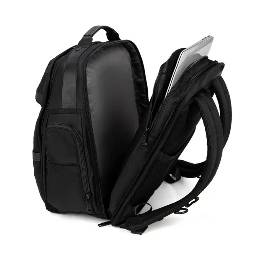 Durable Black Multi-Pocket Laptop Backpack | Water-Resistant Travel Bag