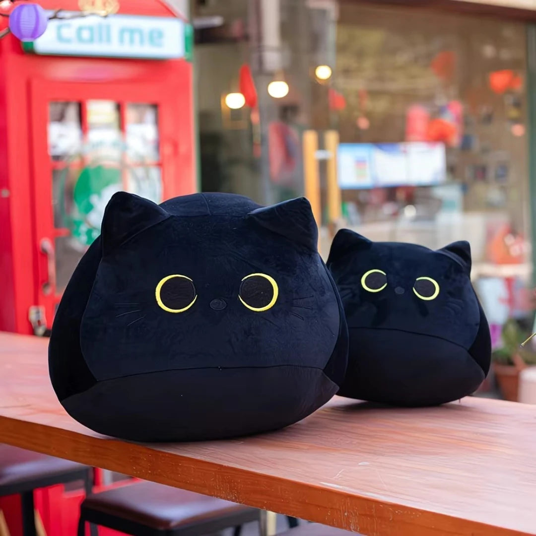 Kawaii Black Cat Plush Doll | Cute Cartoon Cushion Toy for Gifts
