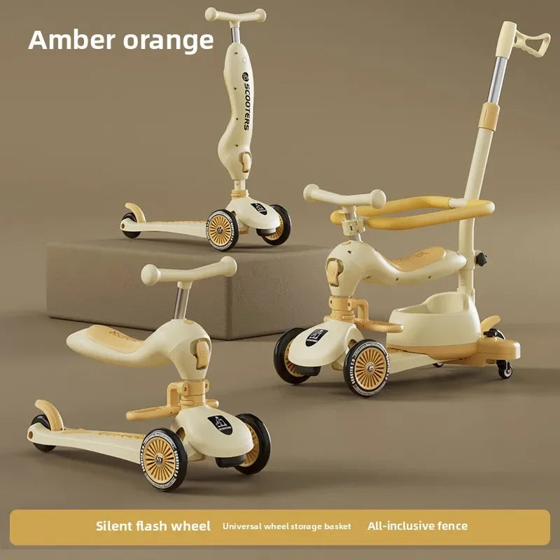 Foldable 3-Wheel Kids Scooter | Portable Musical Fun for Children